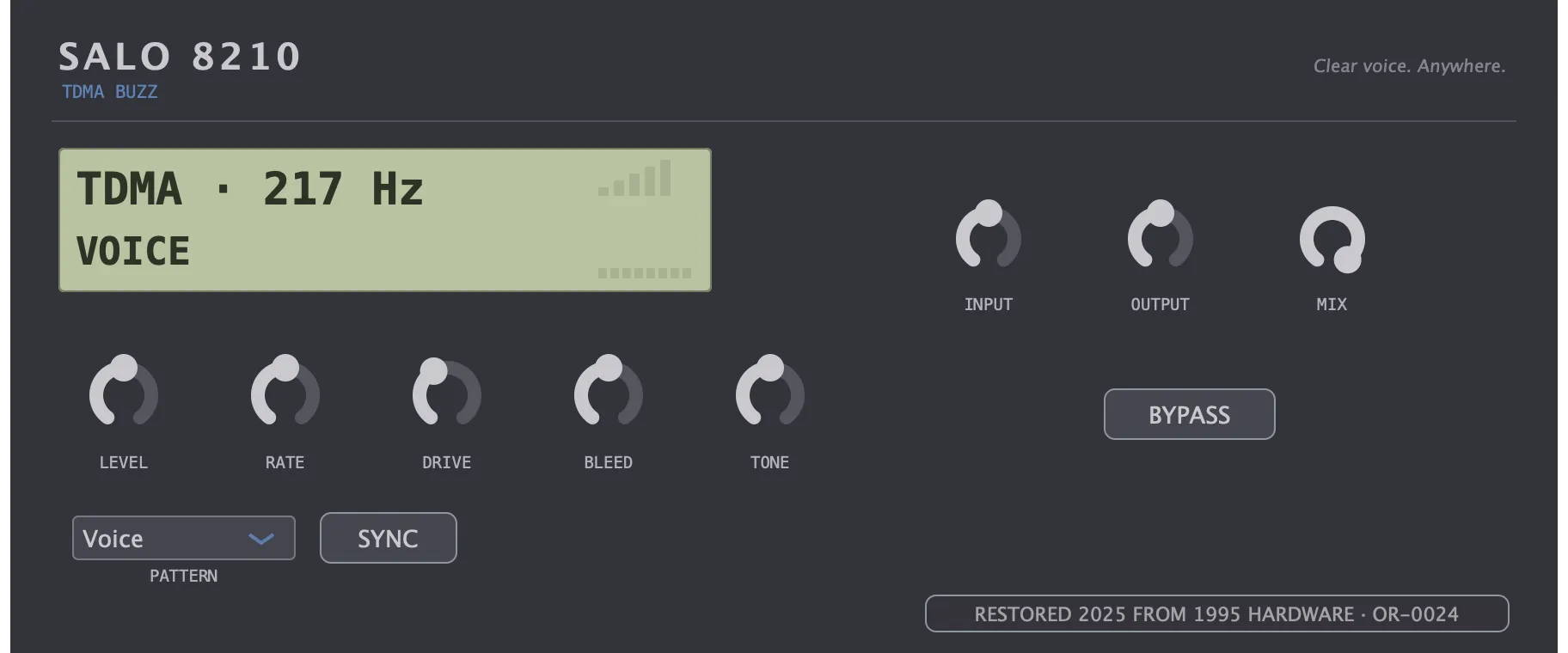 The restored Salo 8210 — TDMA Buzz: its faceplate as issued.