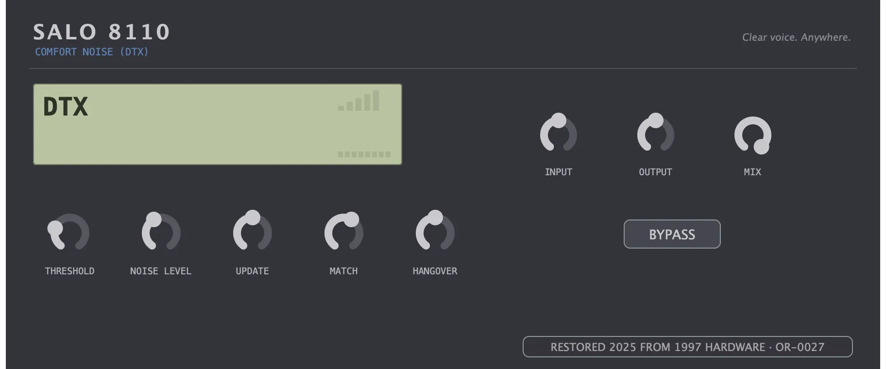 The restored Salo 8110 — Comfort Noise (DTX): its faceplate as issued.