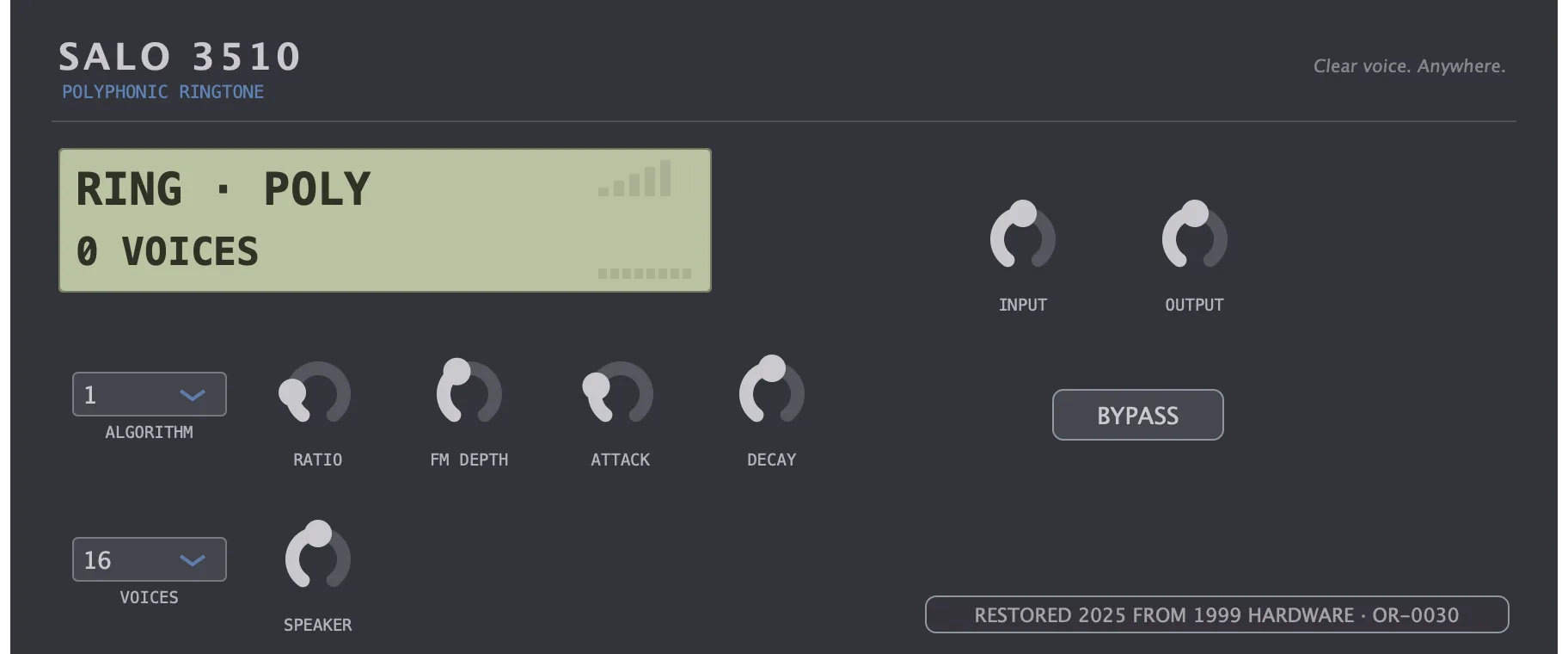 The restored Salo 3510 — Polyphonic Ringtone: its faceplate as issued.